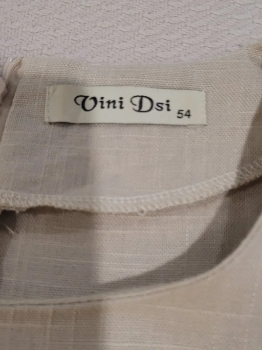 Vintage beige  Linen Dress. Made Poland  Size 16 - Picture 2 of 5